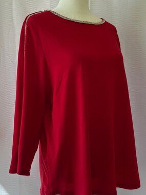 Love Scarlett Cherry Red Rhinstone Top